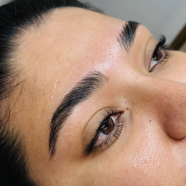 Brow lamination result by Lady Lash Studio in Sugar Land TX