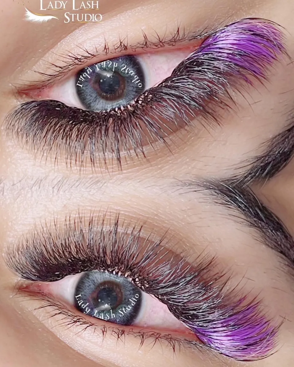 Color full volume lash work by Lady Lash Studio