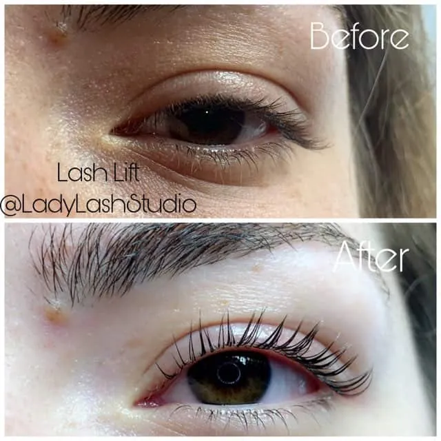 Lash lift and tint result by Lady Lash Studio