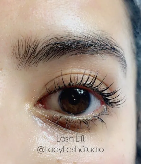 Lash lift and tint result by Lady Lash Studio