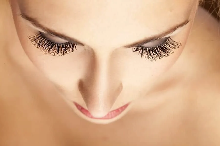 Volume lash extensions close up