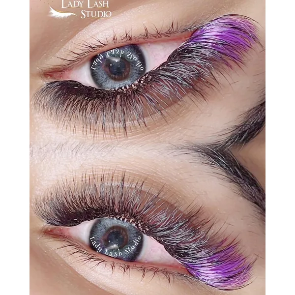 Color full volume eyelash extensions