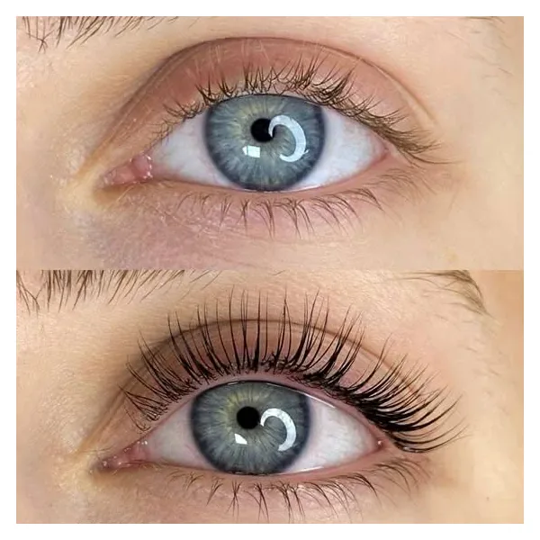 Lash lift and tint on natural lashes